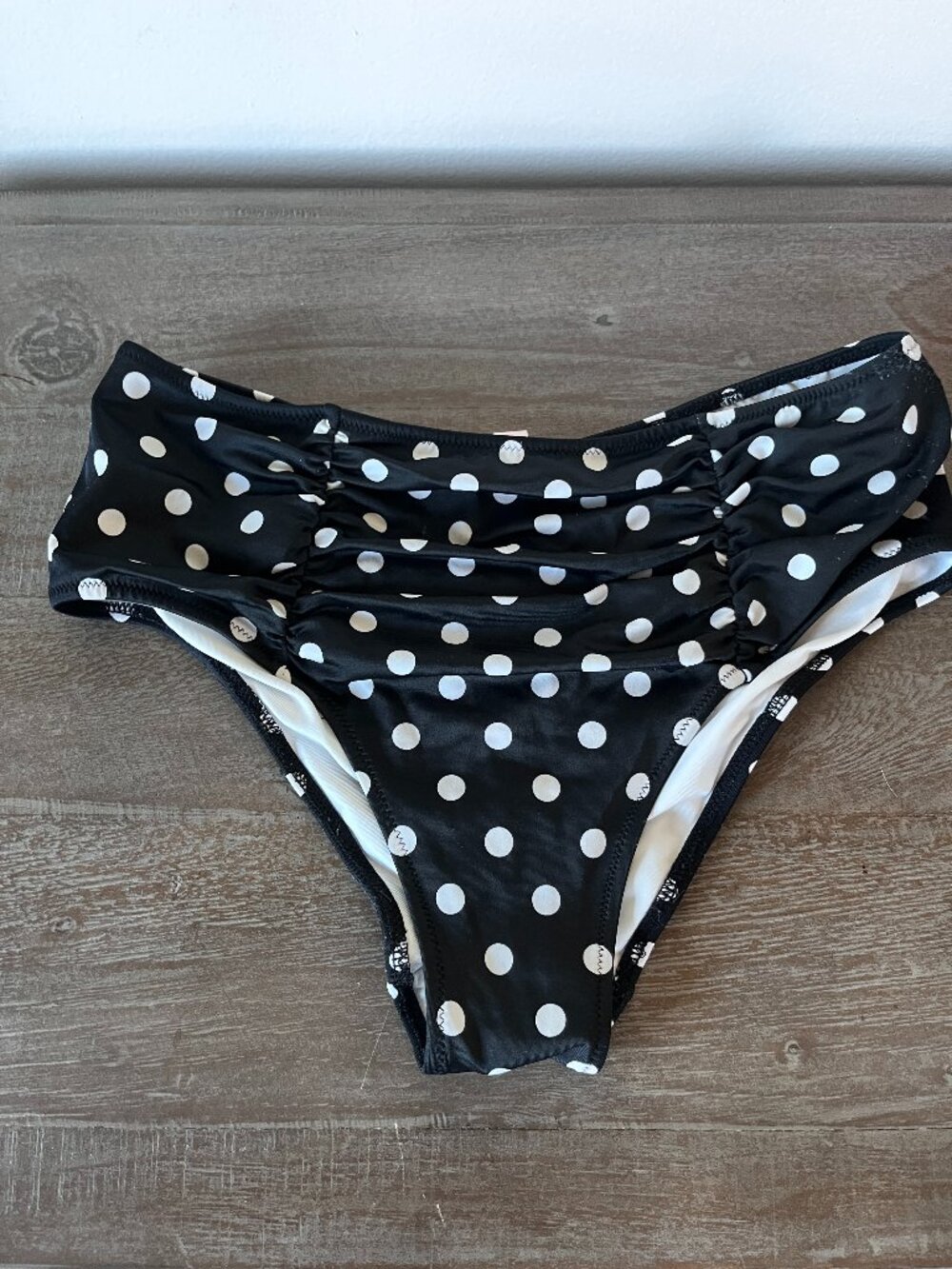 VS Women's Black Polka Dot High Waisted Bikini Bottoms